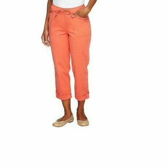NWT LIZ CLAIBORNE NY JACKIE PULL ON CROP PANTS 28W - Picture 1 of 14